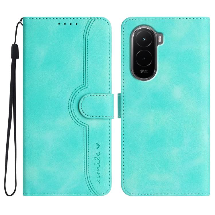 

For Xiaomi Poco M7 4G 169mm Heart Pattern Skin Feel Leather Phone Case(Light Blue)