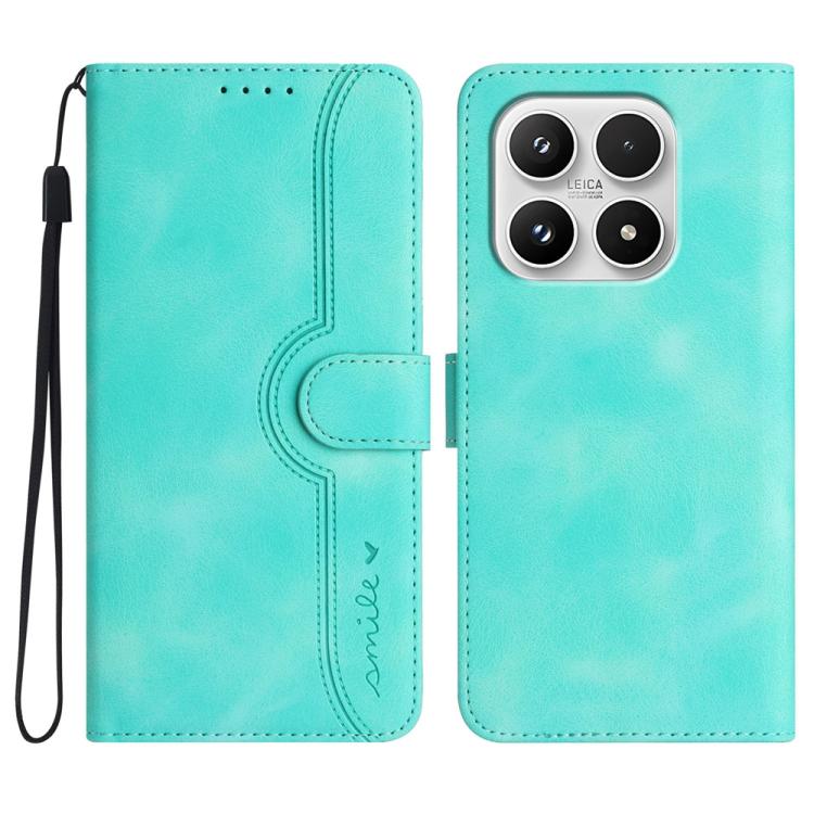 

For Xiaomi 17 Heart Pattern Skin Feel Leather Phone Case(Light Blue)