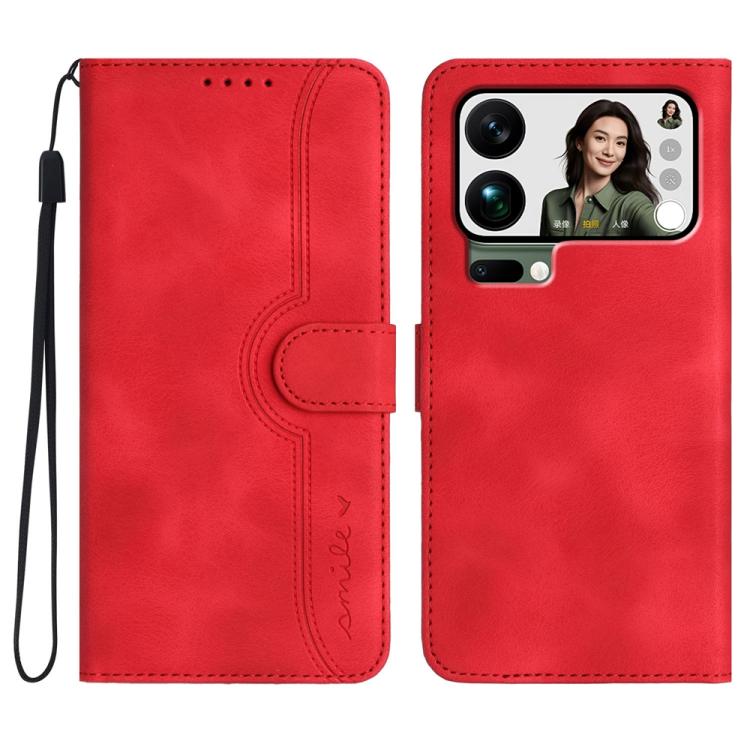 

For Xiaomi 17 Pro Max Heart Pattern Skin Feel Leather Phone Case(Red)