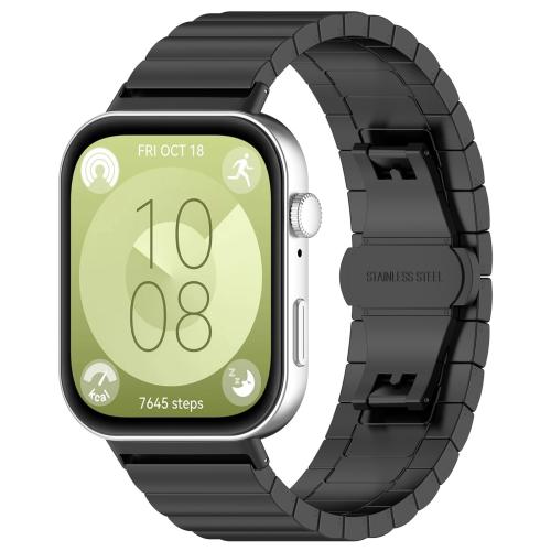 

For Huawei Watch Fit3 Kalebol Solid Stainless Steel Strap(Black)