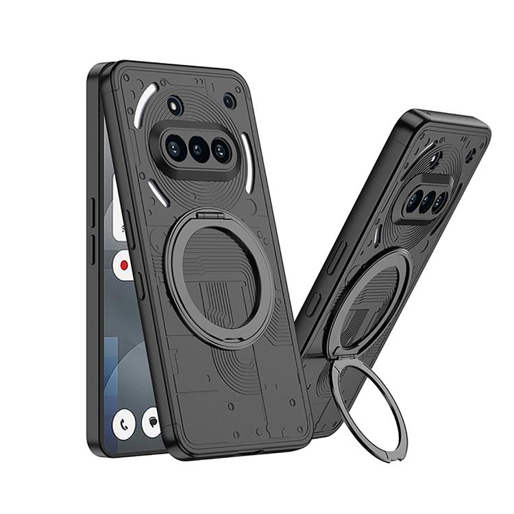 

For Nothing Phone 3a GKK Full Coverage MagSafe PC Phone Case with Holder(Black)