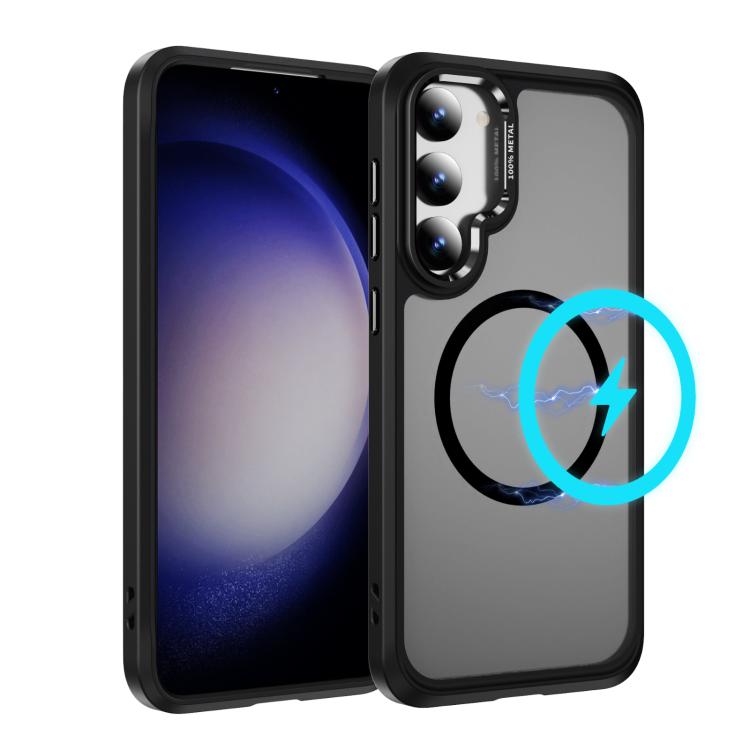 

For Samsung Galaxy S23+ 5G Hardware Lens Protection MagSafe Magnetic PC Hybrid TPU Phone Case(Black)