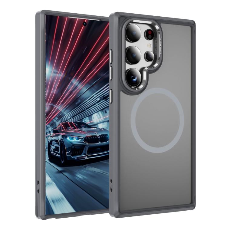 

For Samsung Galaxy S24 Ultra 5G Hardware Lens Protection MagSafe Magnetic PC Hybrid TPU Phone Case(Grey)