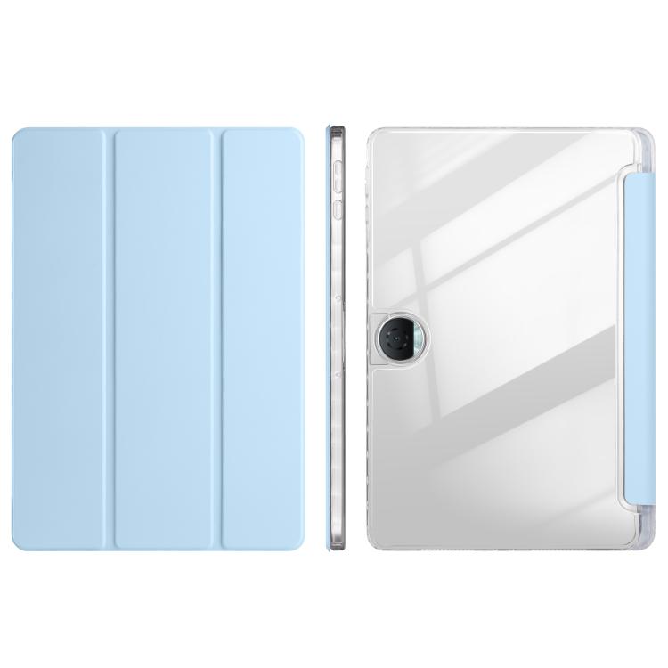 

For Honor Pad 9 3-Fold Clear Acrylic Leather Tablet Case(Ice Blue)