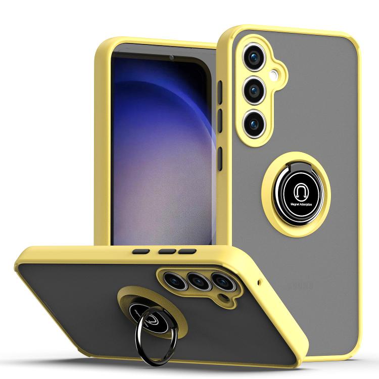 

For Samsung Galaxy S23 FE 5G Q Shadow 1 Series TPU + PC Phone Case with Ring(Yellow)