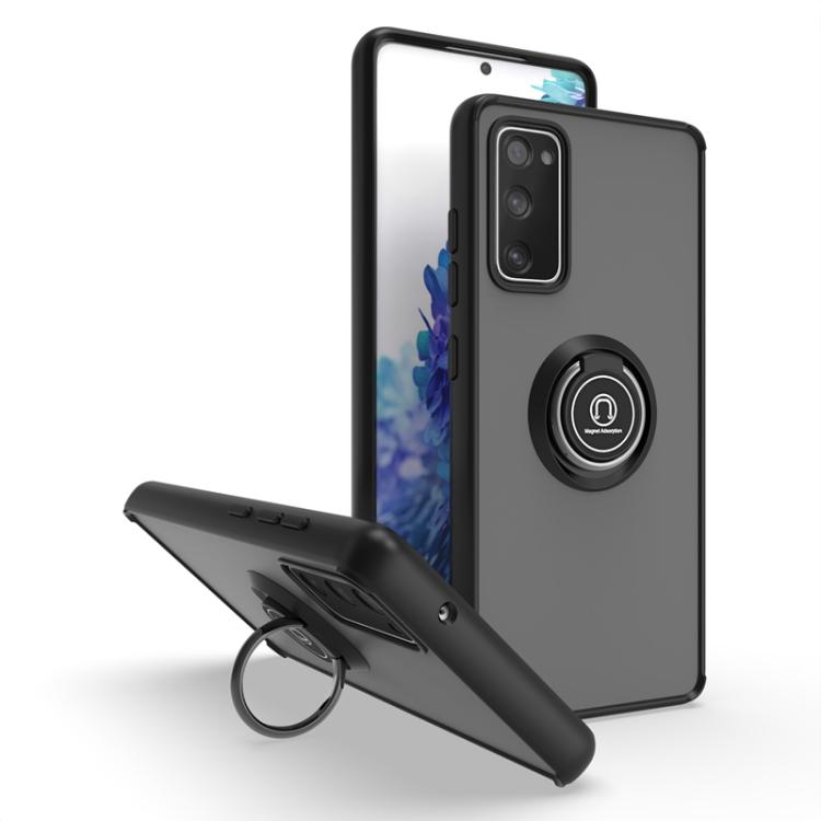 

For Samsung Galaxy S20 FE 5G Q Shadow 1 Series TPU + PC Phone Case with Ring(Black+Black)