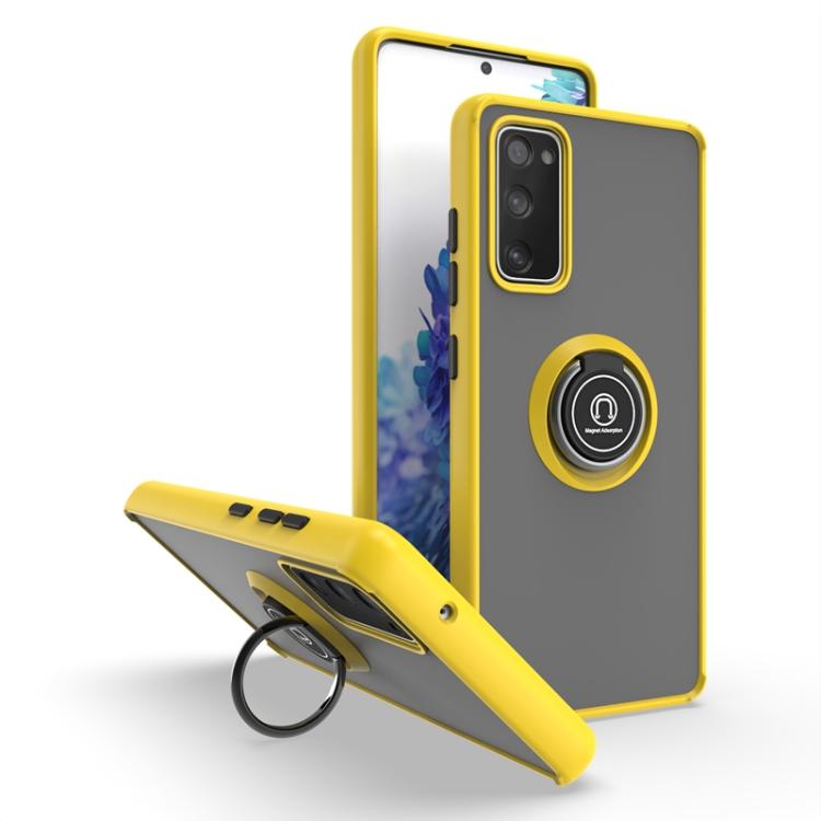 

For Samsung Galaxy S20 FE 5G Q Shadow 1 Series TPU + PC Phone Case with Ring(Yellow)
