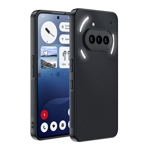 

For Nothing Phone 3a Ultra-thin Plain Skin Leather Phone Case(Black)