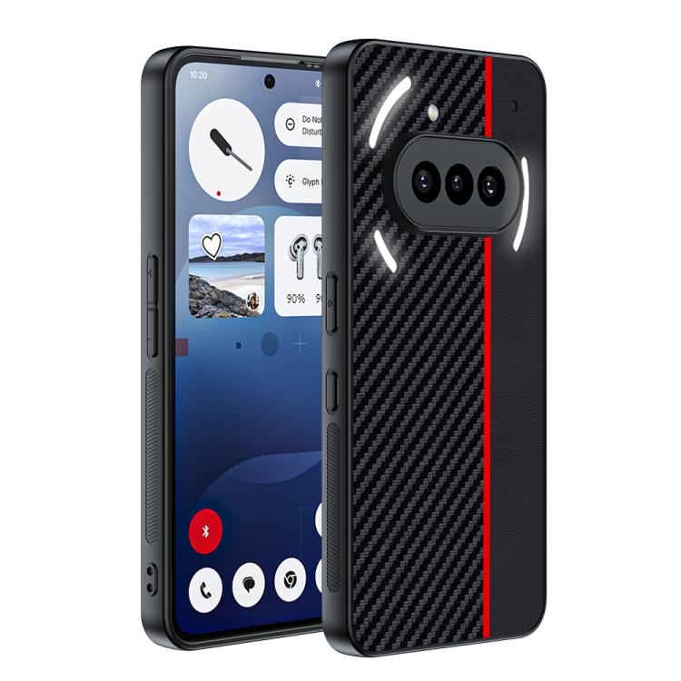 

For Nothing Phone 3a Ultra-thin Carbon Fiber Texture Printing Phone Case(Black Red)
