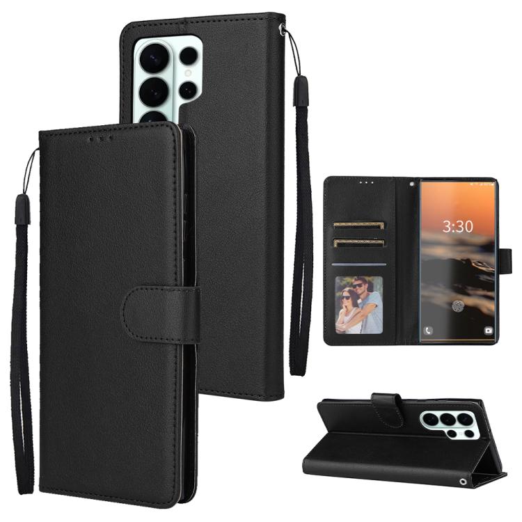 

For Samsung Galaxy S26 Ultra 5G 3-Card Slots Multifunctional Leather Phone Case(Black)