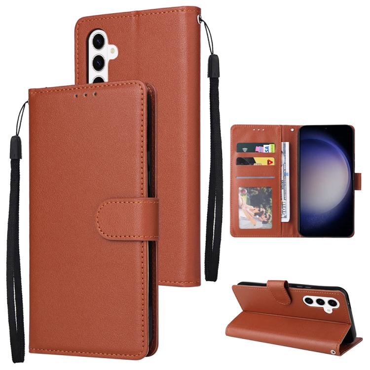 

For Samsung Galaxy S26 5G 3-Card Slots Multifunctional Leather Phone Case(Brown)