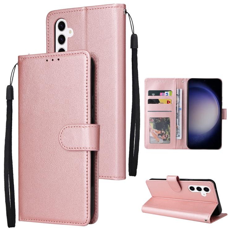 

For Galaxy S26+ 5G 3-Card Slots Multifunctional Leather Phone Case(Rose Gold)