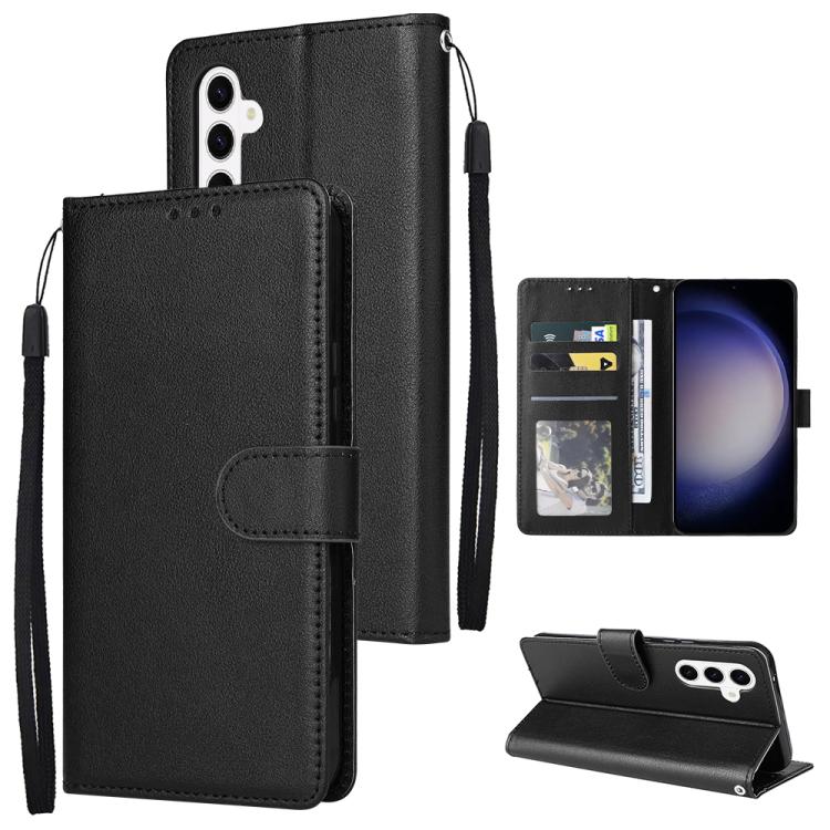 

For Galaxy S26+ 5G 3-Card Slots Multifunctional Leather Phone Case(Black)