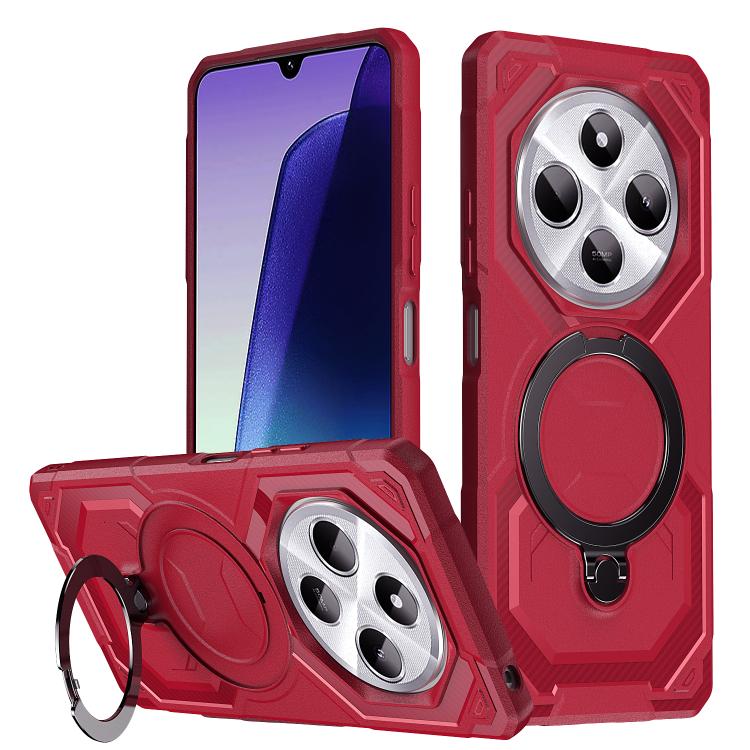 

For Redmi 14C 4G Frosted MagSafe Holder Phone Case(Red)