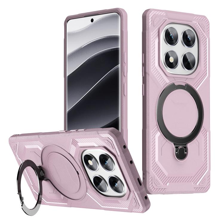 

For Redmi Note 14 Pro 5G / 4G Frosted MagSafe Holder Phone Case(Pink)