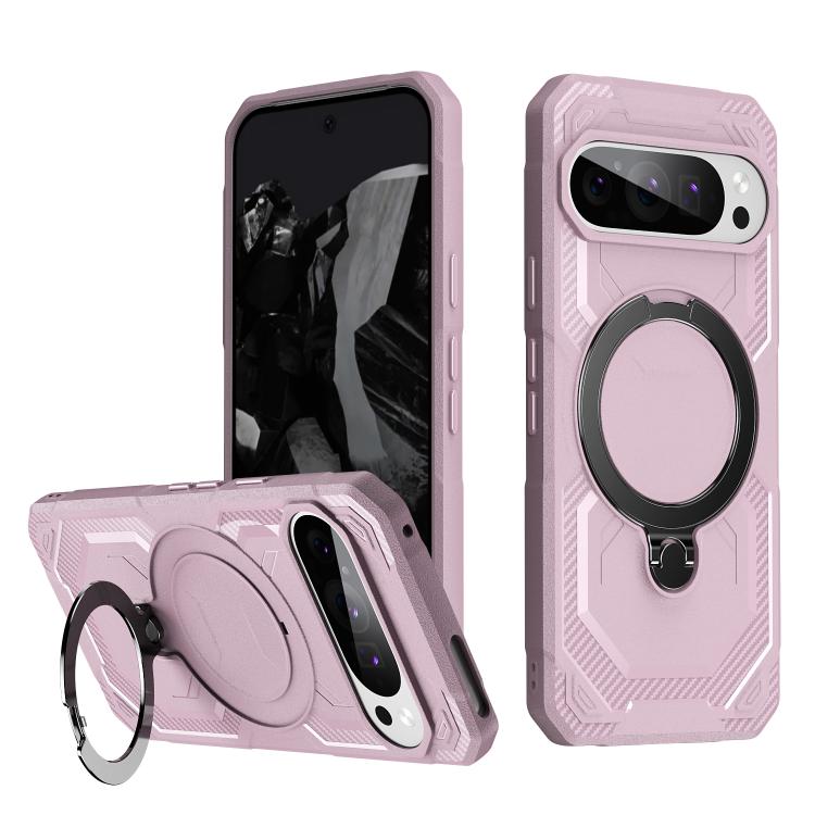 

For Google Pixel 9 Pro XL Frosted MagSafe Holder Phone Case(Pink)