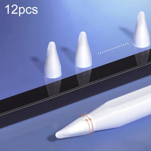

For Apple Pencil Series NC001 Extended Silent Non-Slip Silicone Stylus Pen Tip Cover(12pcs Milky White)
