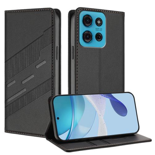 

For Motorola Moto G75 Embossed Multi-functional Wallet Retro Leather Phone Case(Black)