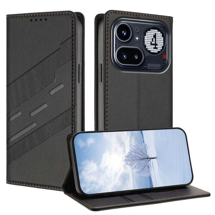 

For Nothing Phone 4a Pro Embossed Multi-functional Wallet Retro Leather Phone Case(Black)