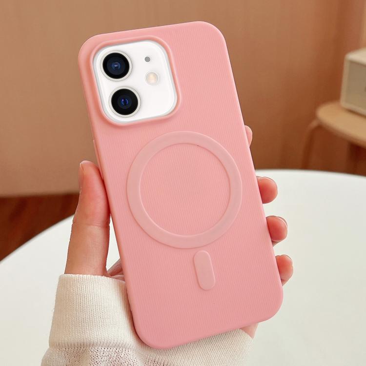 

For iPhone 11 Stripe MagSafe TPU Phone Case(Pink)