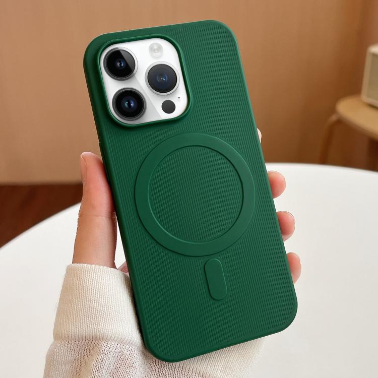 

For iPhone 12 Pro Max Stripe MagSafe TPU Phone Case(Dark Green)