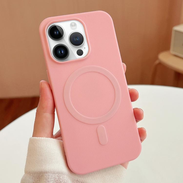 

For iPhone 12 Pro Max Stripe MagSafe TPU Phone Case(Pink)