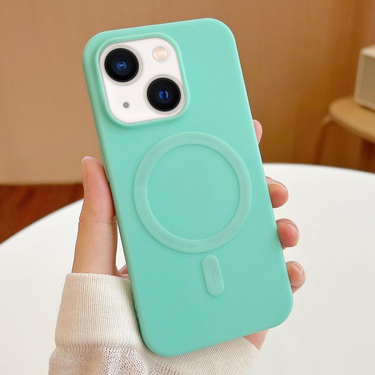

For iPhone 13 Stripe MagSafe TPU Phone Case(Mint Green)