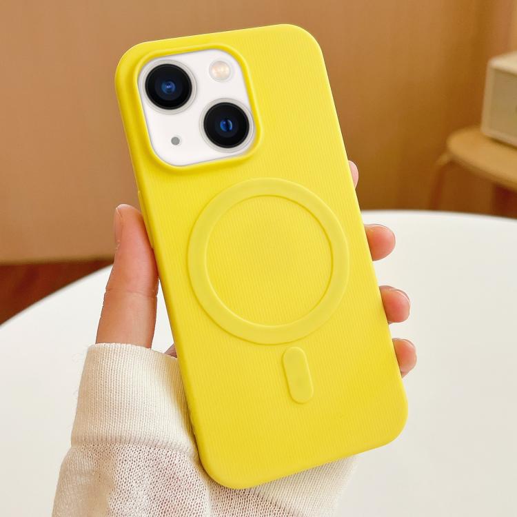 

For iPhone 13 Stripe MagSafe TPU Phone Case(Yellow)