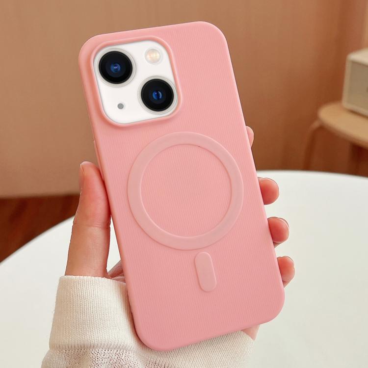 

For iPhone 13 Stripe MagSafe TPU Phone Case(Pink)