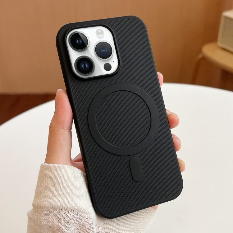 

For iPhone 13 Pro Stripe MagSafe TPU Phone Case(Black)