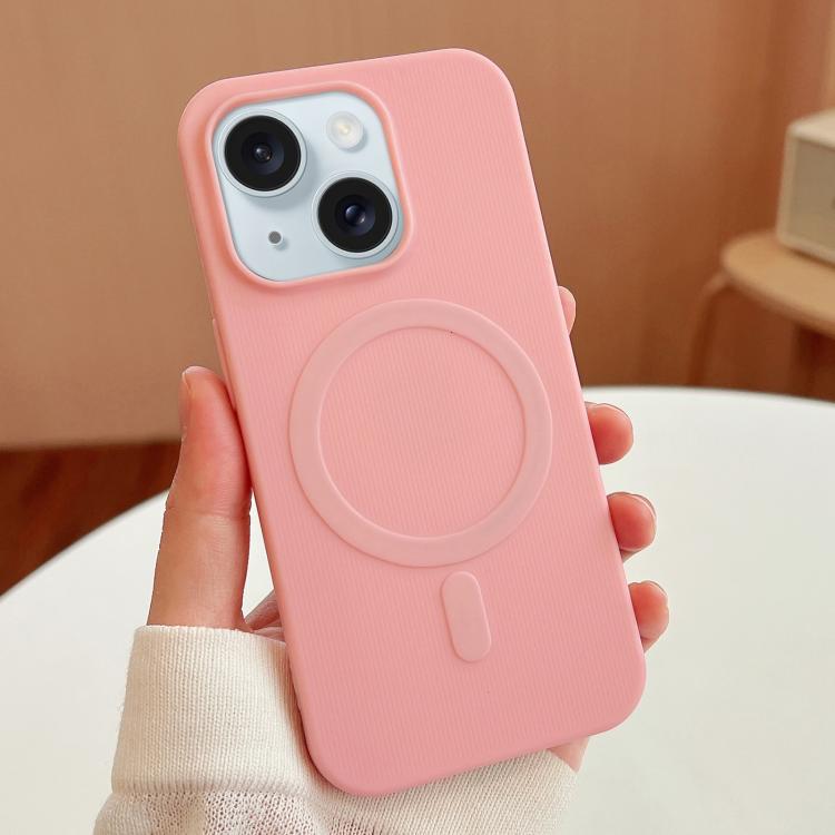 

For iPhone 14 Plus Stripe MagSafe TPU Phone Case(Pink)