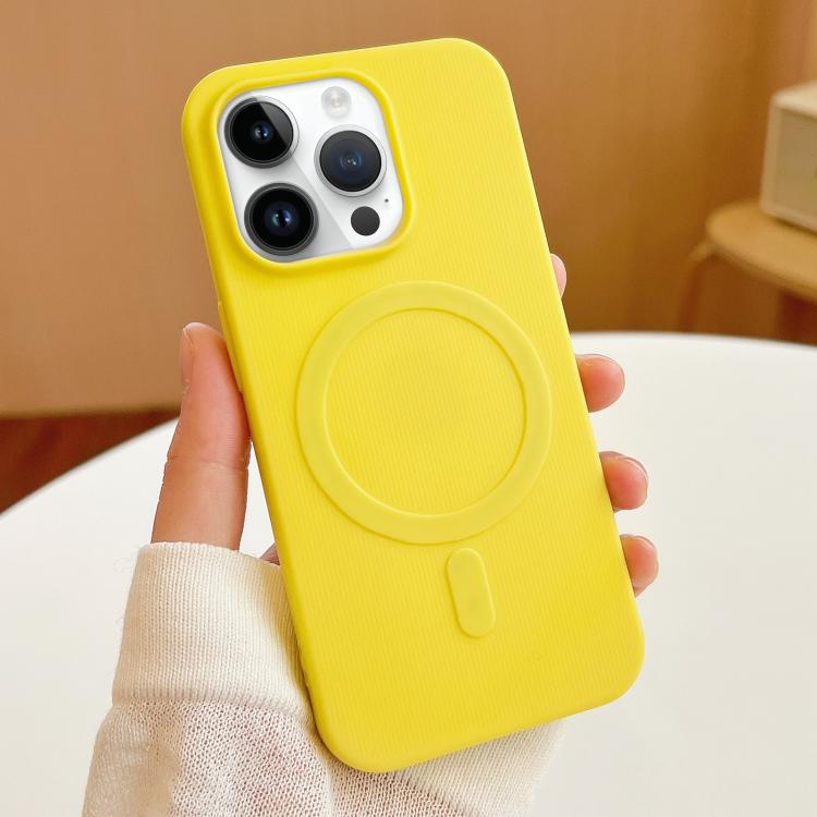 

For iPhone 14 Pro Stripe MagSafe TPU Phone Case(Yellow)