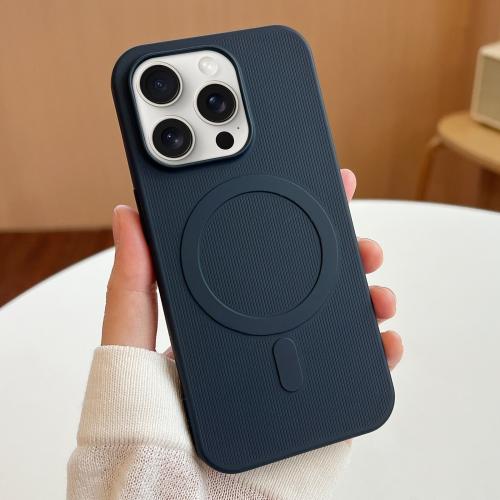 

For iPhone 15 Pro Stripe MagSafe TPU Phone Case(Dark Blue)