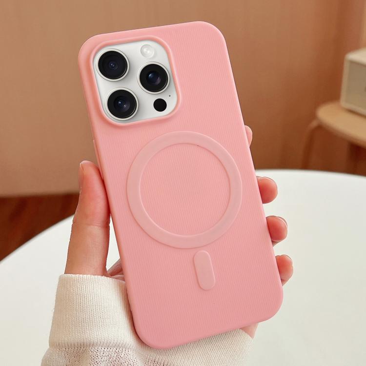 

For iPhone 15 Pro Max Stripe MagSafe TPU Phone Case(Pink)