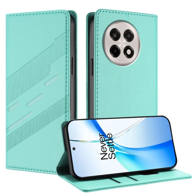 

For OnePlus Ace 5 Embossed Multi-functional Wallet Retro Leather Phone Case(Mint Green)