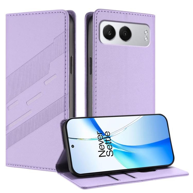

For OnePlus Nord 4 Embossed Multi-functional Wallet Retro Leather Phone Case(Light Purple)