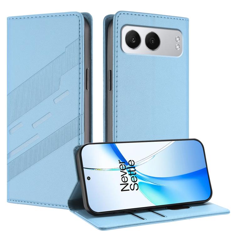 

For OnePlus Nord 4 Embossed Multi-functional Wallet Retro Leather Phone Case(Light Blue)