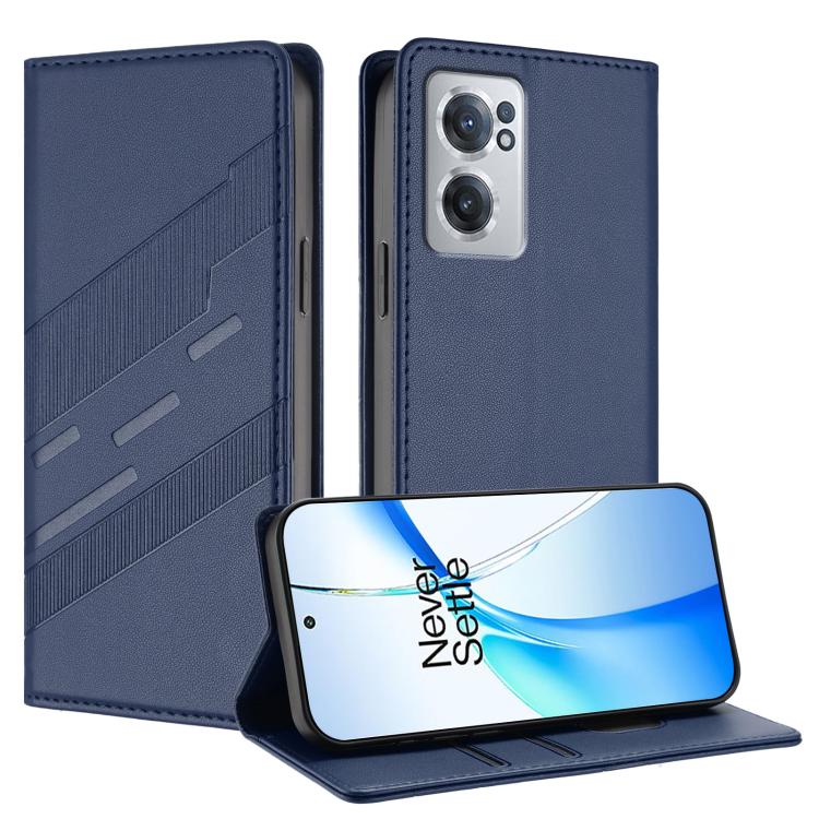 

For OnePlus Nord CE2 Embossed Multi-functional Wallet Retro Leather Phone Case(Dark Blue)