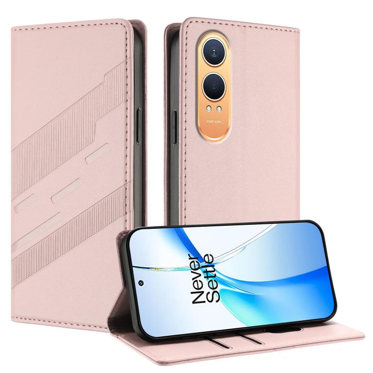

For OnePlus Nord CE4 Lite Embossed Multi-functional Wallet Retro Leather Phone Case(Pink)
