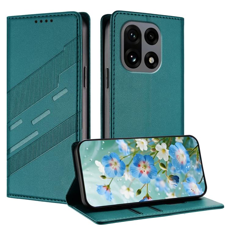 For OnePlus 15 Embossed Multi-functional Wallet Retro Leather Phone Case(Dark Green)