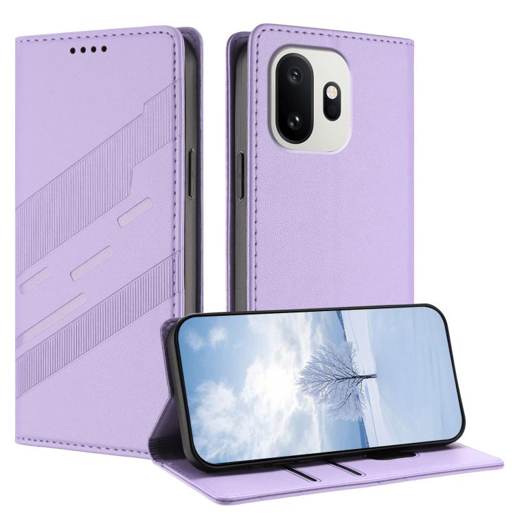 For OnePlus 15T Embossed Multi-functional Wallet Retro Leather Phone Case(Light Purple)