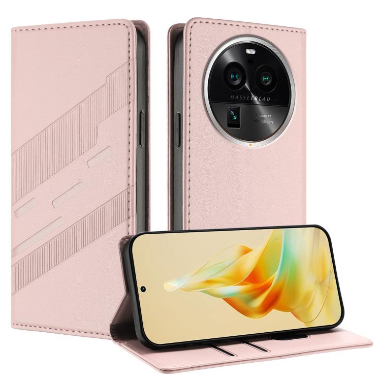 

For OPPO Find X6 Pro Embossed Multi-functional Wallet Retro Leather Phone Case(Pink)
