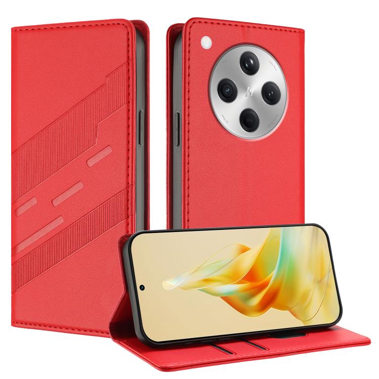 

For OPPO Find X8 Embossed Multi-functional Wallet Retro Leather Phone Case(Red)