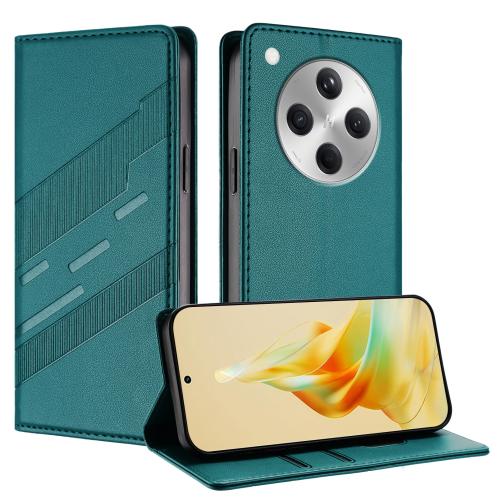 

For OPPO Find X8 Embossed Multi-functional Wallet Retro Leather Phone Case(Dark Green)