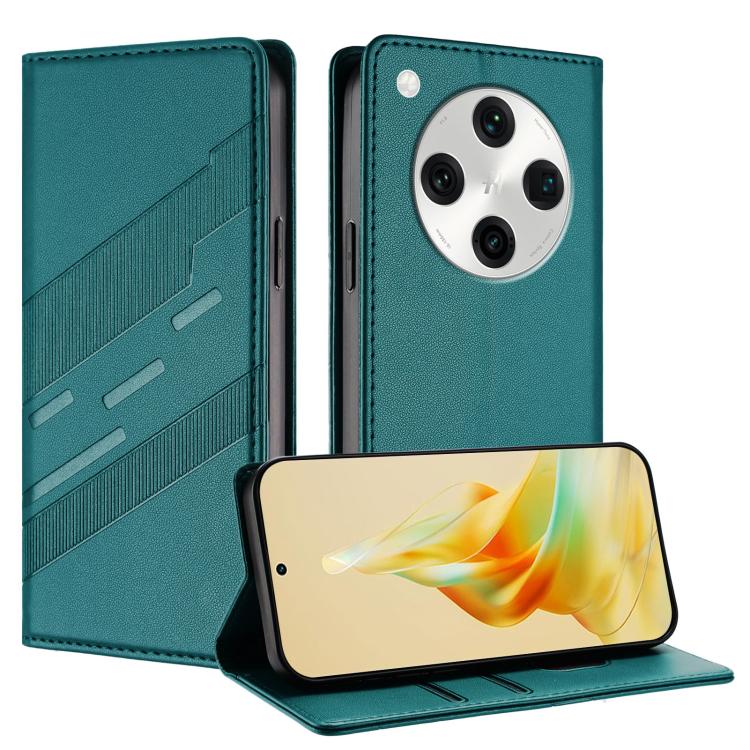

For OPPO Find X8 Pro Embossed Multi-functional Wallet Retro Leather Phone Case(Dark Green)
