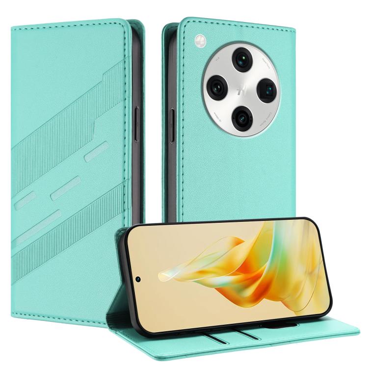 

For OPPO Find X8 Pro Embossed Multi-functional Wallet Retro Leather Phone Case(Mint Green)