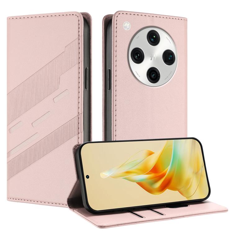 

For OPPO Find X8 Pro Embossed Multi-functional Wallet Retro Leather Phone Case(Pink)