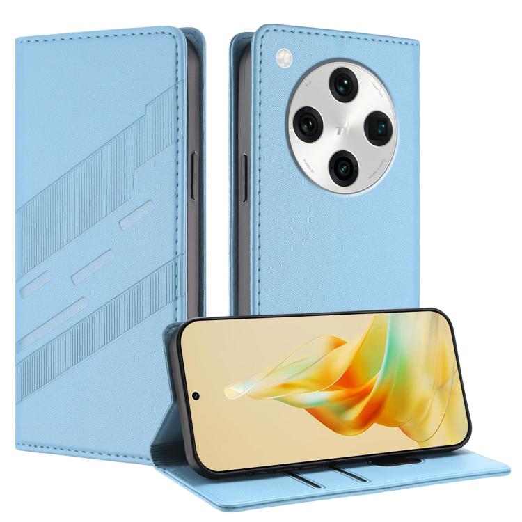 

For OPPO Find X8 Pro Embossed Multi-functional Wallet Retro Leather Phone Case(Light Blue)