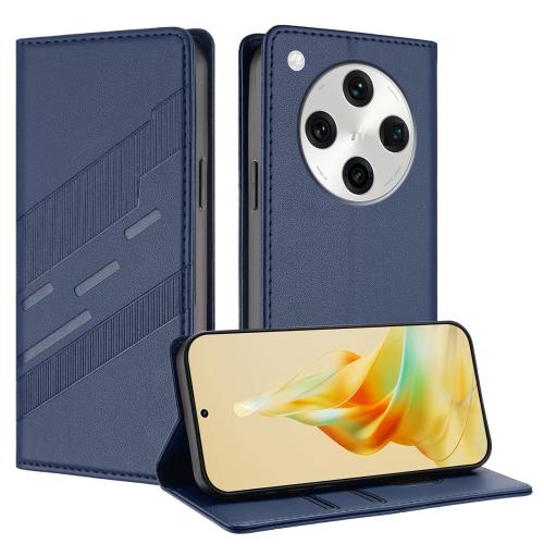 

For OPPO Find X8 Pro Embossed Multi-functional Wallet Retro Leather Phone Case(Dark Blue)