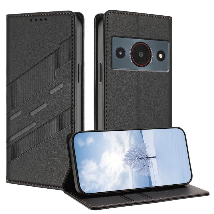 

For ZTE A75 Pro / Telstra T-Elite 5G Embossed Multi-functional Wallet Retro Leather Phone Case(Black)